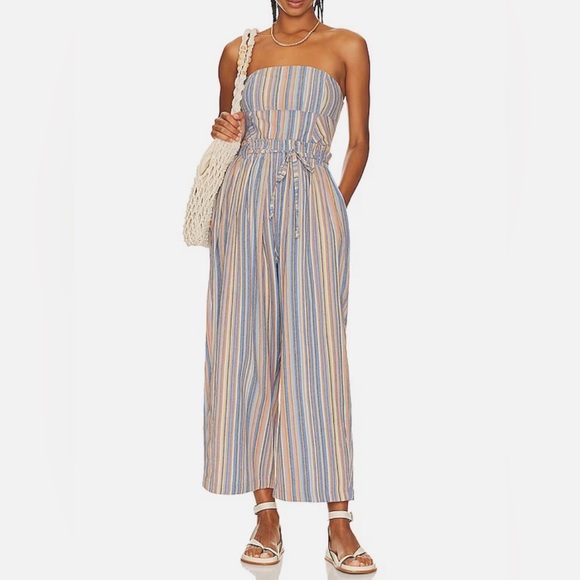 NEW 💛 Free People Roaming Shores Jumpsuit ☀️ size Small - Picture 2 of 8